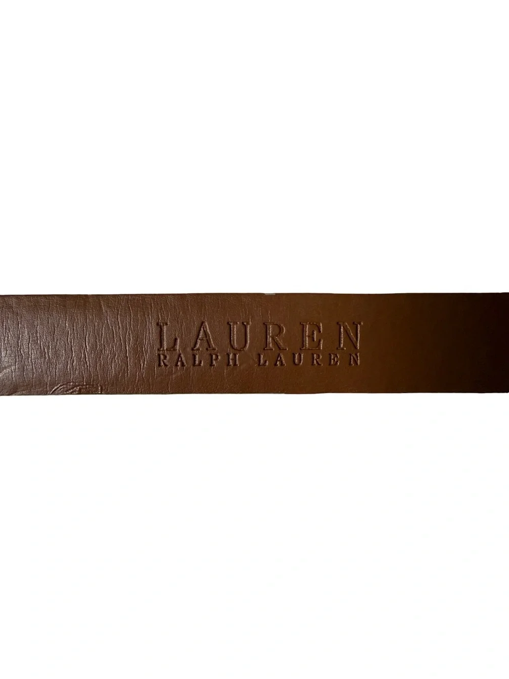 Lauren Ralph Lauren Gold Textured Leather Belt with Round Buckle Size Medium